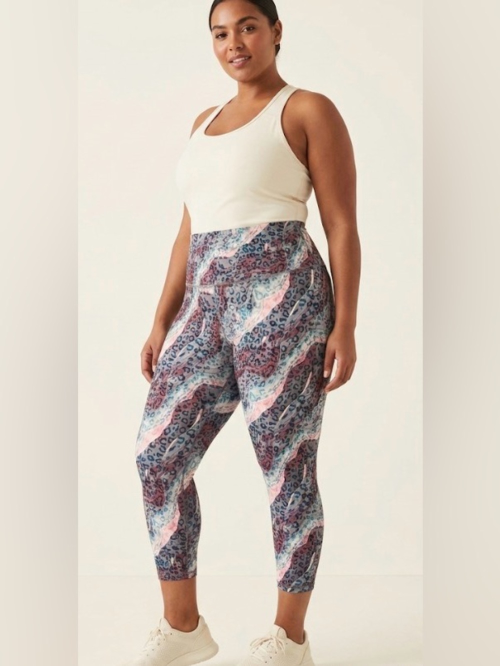 Fabletics 3X ultra high waisted pureluxe 7/8 purple animal, print leggings